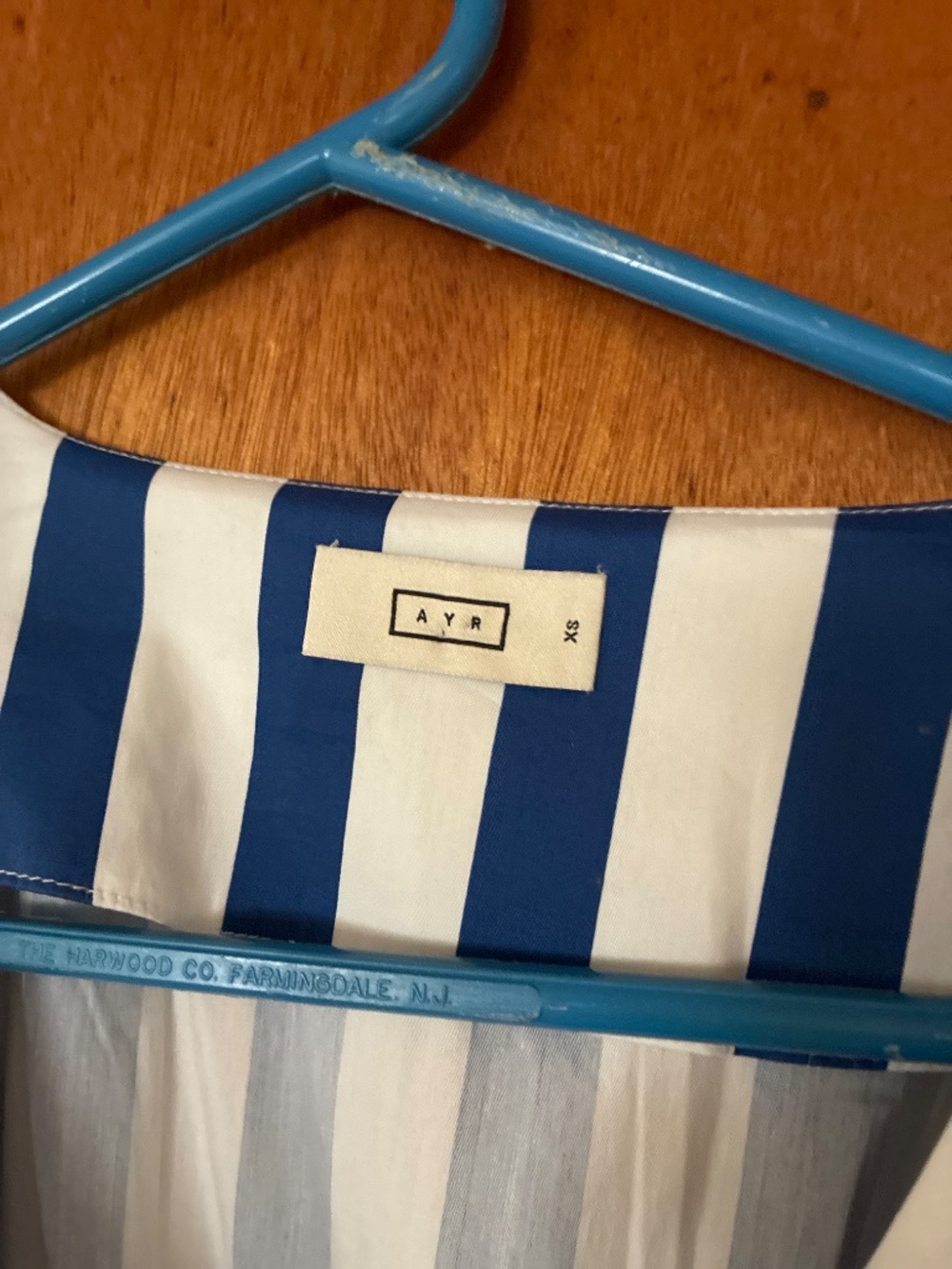 AYR Extra Extra Maria’s Blue Regatta Stripe Midi Dress Nautical Sailor - Picture 4 of 5